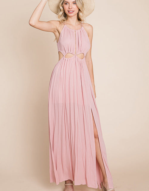 Load image into Gallery viewer, Split Front Cut Out Halter Maxi Dress
