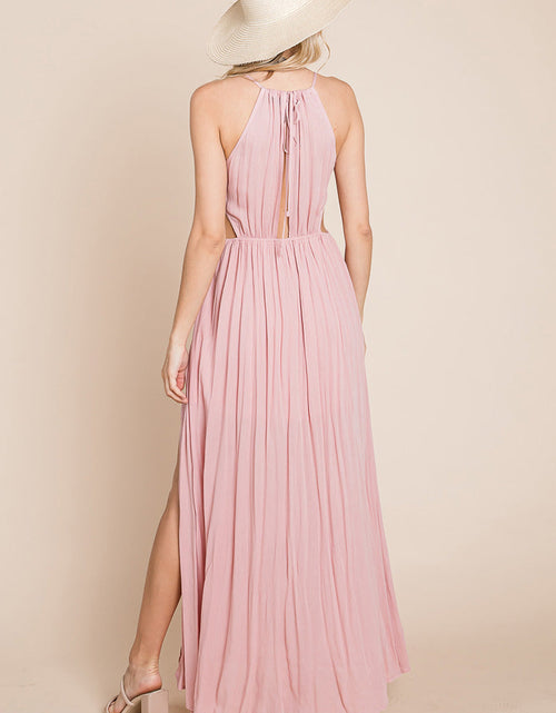 Load image into Gallery viewer, Split Front Cut Out Halter Maxi Dress
