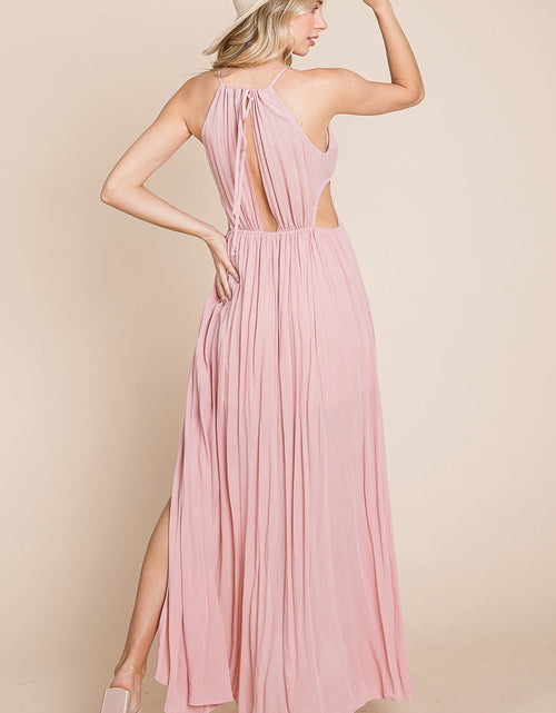 Load image into Gallery viewer, Split Front Cut Out Halter Maxi Dress
