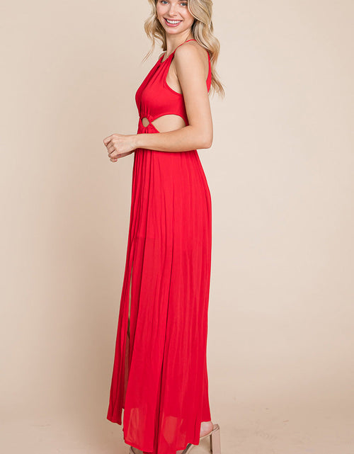 Load image into Gallery viewer, Split Front Cut Out Halter Maxi Dress
