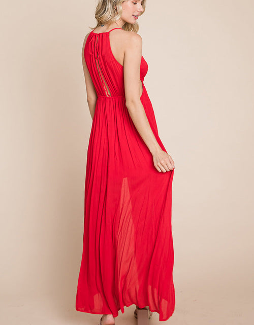 Load image into Gallery viewer, Split Front Cut Out Halter Maxi Dress
