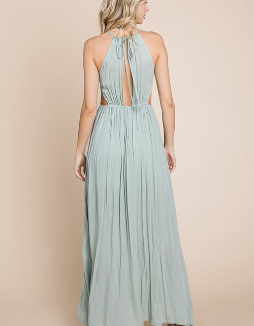 Load image into Gallery viewer, Split Front Cut Out Halter Maxi Dress
