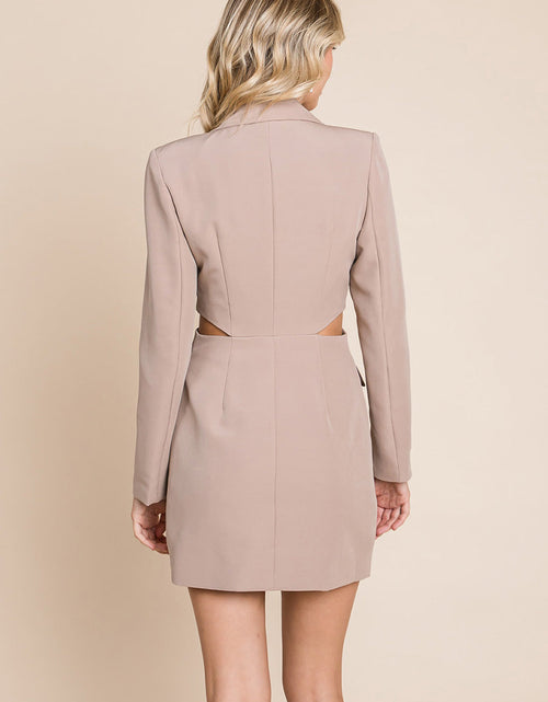 Load image into Gallery viewer, Cut Out Lapel Neck Button Up Blazer Dress
