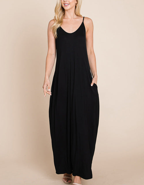 Load image into Gallery viewer, Light Cami Strap Pocketed Jersey Maxi Dress
