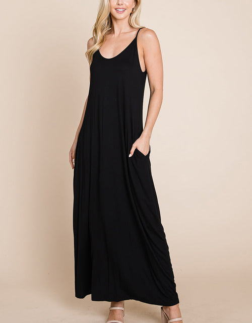 Load image into Gallery viewer, Light Cami Strap Pocketed Jersey Maxi Dress
