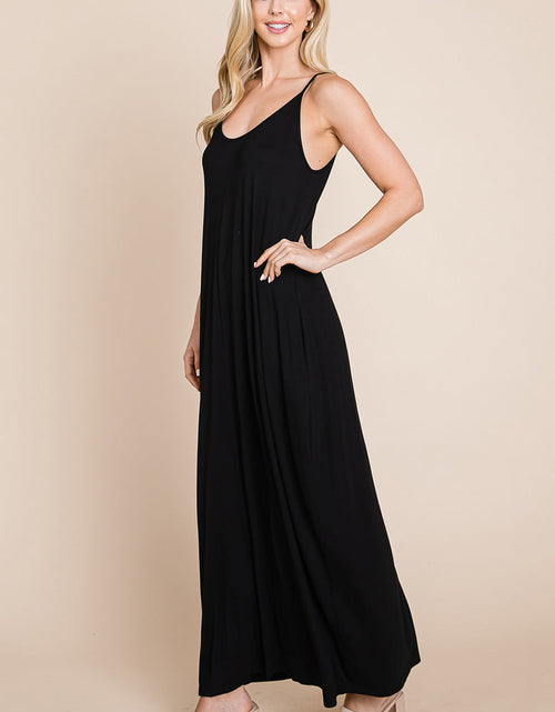 Load image into Gallery viewer, Light Cami Strap Pocketed Jersey Maxi Dress
