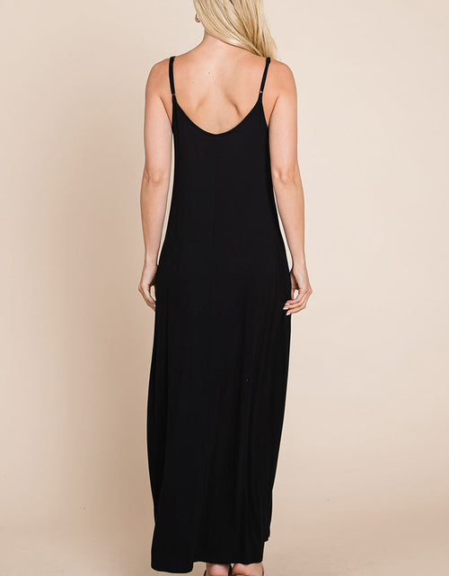 Load image into Gallery viewer, Light Cami Strap Pocketed Jersey Maxi Dress
