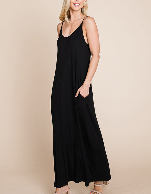 Load image into Gallery viewer, Light Cami Strap Pocketed Jersey Maxi Dress
