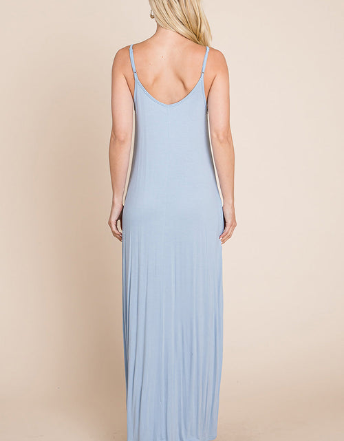 Load image into Gallery viewer, Light Cami Strap Pocketed Jersey Maxi Dress
