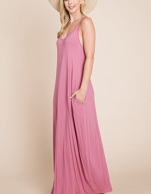 Load image into Gallery viewer, Light Cami Strap Pocketed Jersey Maxi Dress
