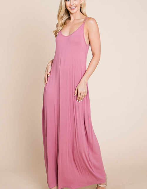 Load image into Gallery viewer, Light Cami Strap Pocketed Jersey Maxi Dress
