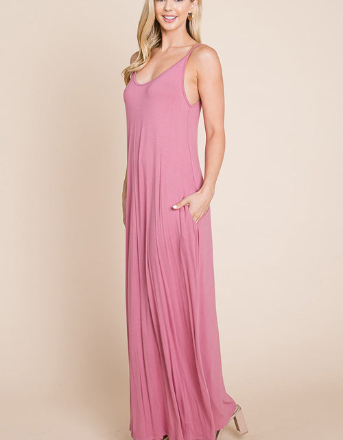 Load image into Gallery viewer, Light Cami Strap Pocketed Jersey Maxi Dress
