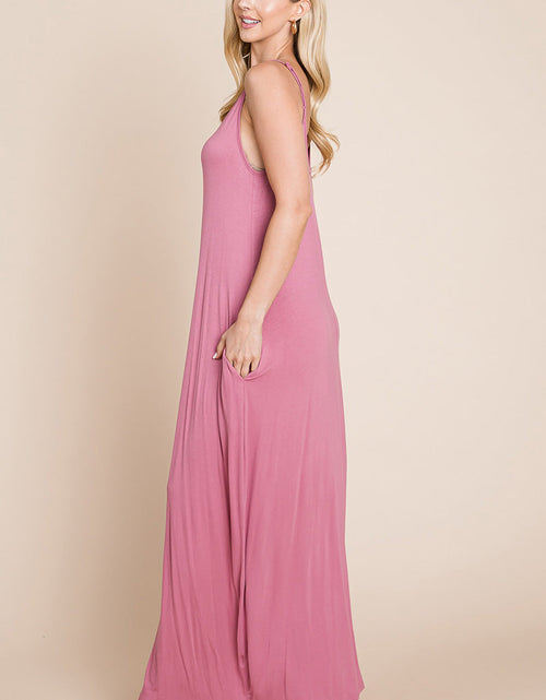 Load image into Gallery viewer, Light Cami Strap Pocketed Jersey Maxi Dress
