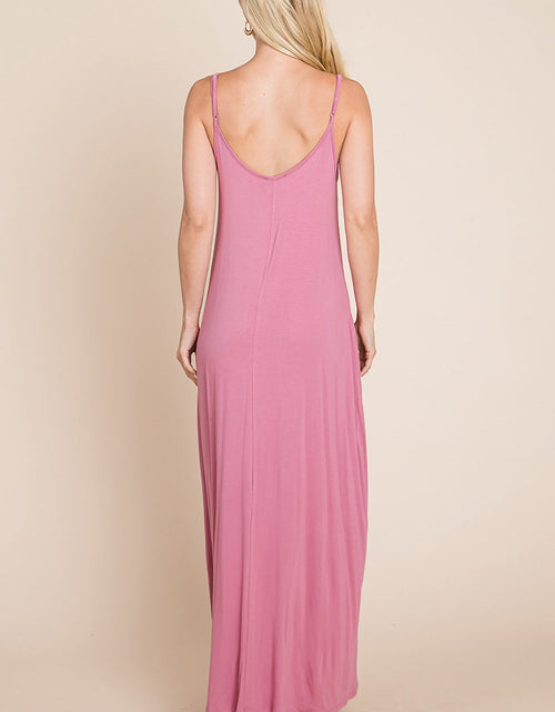 Load image into Gallery viewer, Light Cami Strap Pocketed Jersey Maxi Dress
