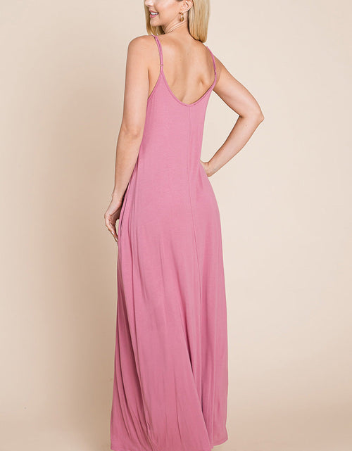 Load image into Gallery viewer, Light Cami Strap Pocketed Jersey Maxi Dress
