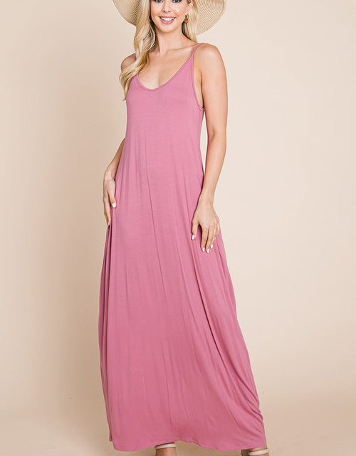 Load image into Gallery viewer, Light Cami Strap Pocketed Jersey Maxi Dress
