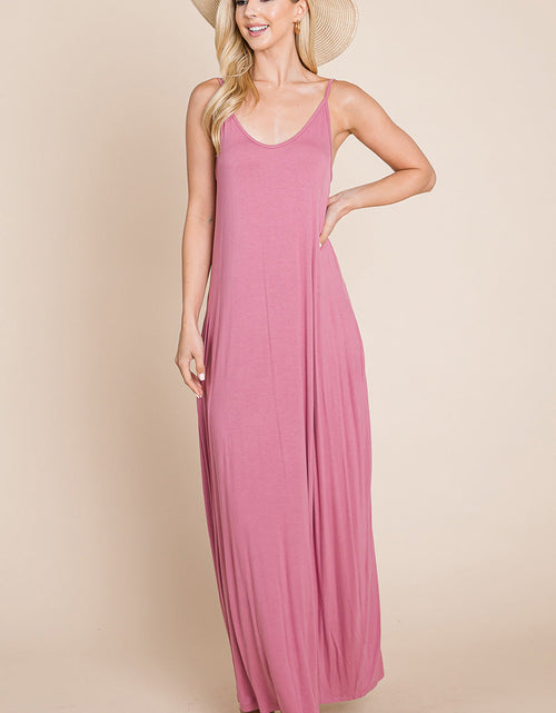 Load image into Gallery viewer, Light Cami Strap Pocketed Jersey Maxi Dress
