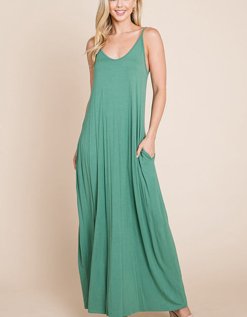 Load image into Gallery viewer, Light Cami Strap Pocketed Jersey Maxi Dress
