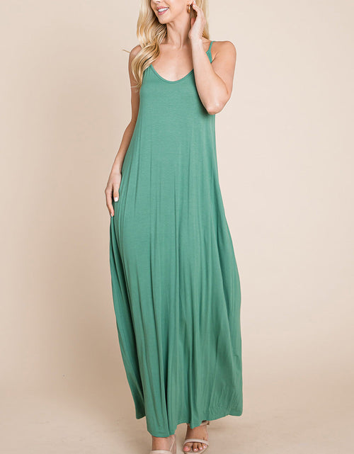 Load image into Gallery viewer, Light Cami Strap Pocketed Jersey Maxi Dress
