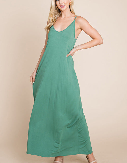 Load image into Gallery viewer, Light Cami Strap Pocketed Jersey Maxi Dress
