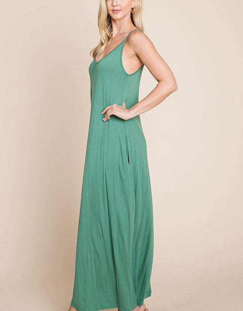 Load image into Gallery viewer, Light Cami Strap Pocketed Jersey Maxi Dress
