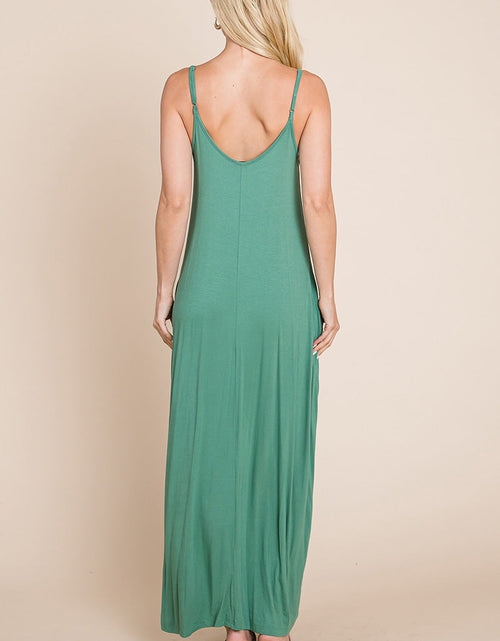 Load image into Gallery viewer, Light Cami Strap Pocketed Jersey Maxi Dress
