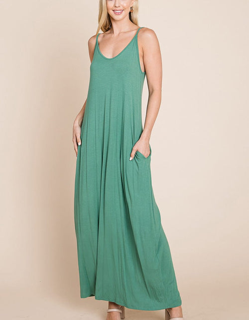 Load image into Gallery viewer, Light Cami Strap Pocketed Jersey Maxi Dress
