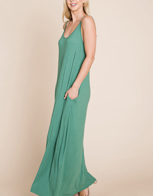 Load image into Gallery viewer, Light Cami Strap Pocketed Jersey Maxi Dress
