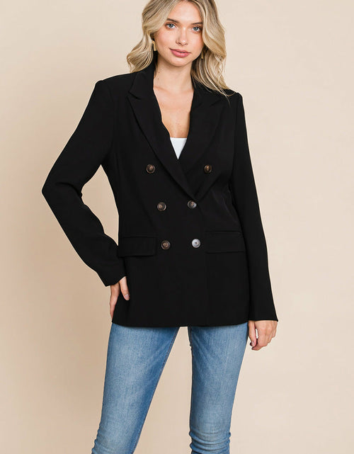 Load image into Gallery viewer, Double Breasted Lapel Collar Jacket Blazer
