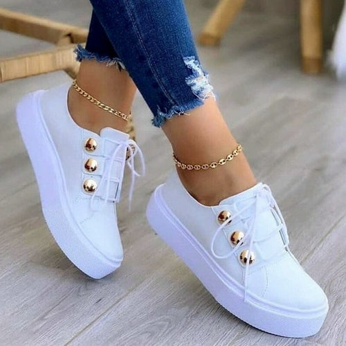 Load image into Gallery viewer, Light Breathable Casual Female Flat Shoes Black/White/Gold/Rose Gold
