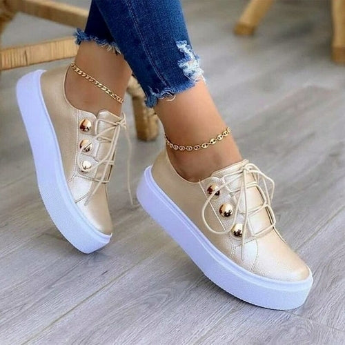 Load image into Gallery viewer, Light Breathable Casual Female Flat Shoes Black/White/Gold/Rose Gold

