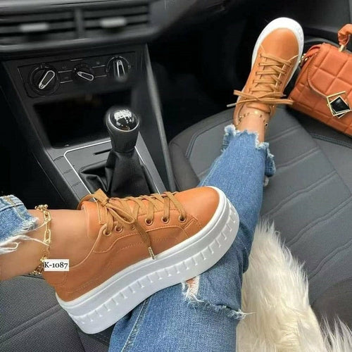 Load image into Gallery viewer, Flat Womens Sneakers Casual Platform Women's Shoes
