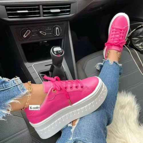 Load image into Gallery viewer, Flat Womens Sneakers Casual Platform Women's Shoes
