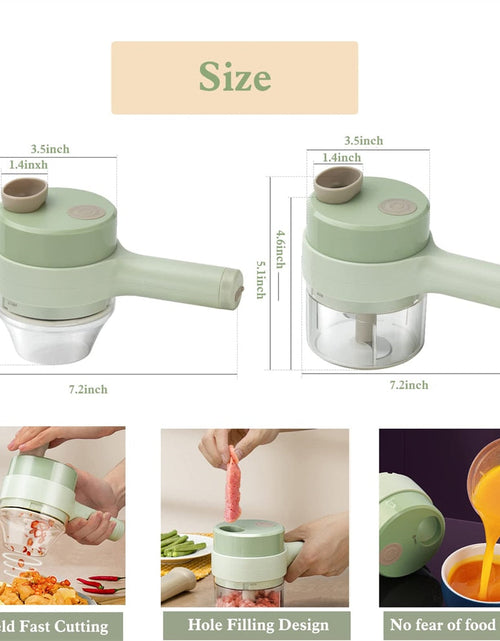 Load image into Gallery viewer, Portable Handheld 4 in 1 Electric Vegetable Slicer
