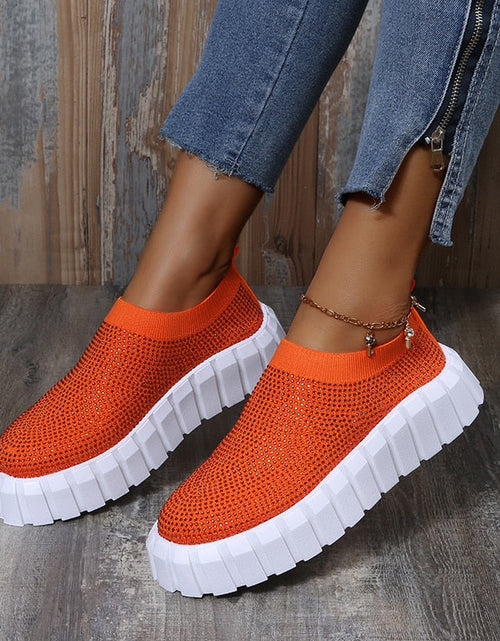 Load image into Gallery viewer, 2022 Bling Bling Female Mesh Platform Vulcanized Shoes
