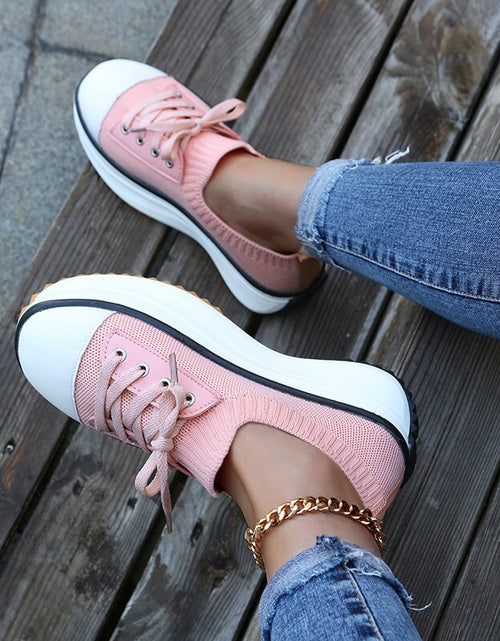 Load image into Gallery viewer, Summer Woman Vulcanize Shoes Knitted Breathable Sneakers
