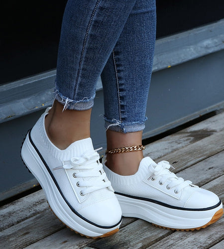 Summer Knitted Breathable Sneakers Women's Vulcanize Shoes