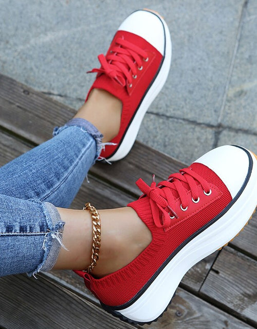 Load image into Gallery viewer, Summer Woman Vulcanize Shoes Knitted Breathable Sneakers
