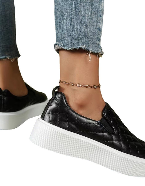 Load image into Gallery viewer, Slip-on Flats Loafers Lightweight  Casual Platform Shoes White/Black
