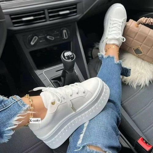 Load image into Gallery viewer, Flat Womens Sneakers Casual Platform Women's Shoes
