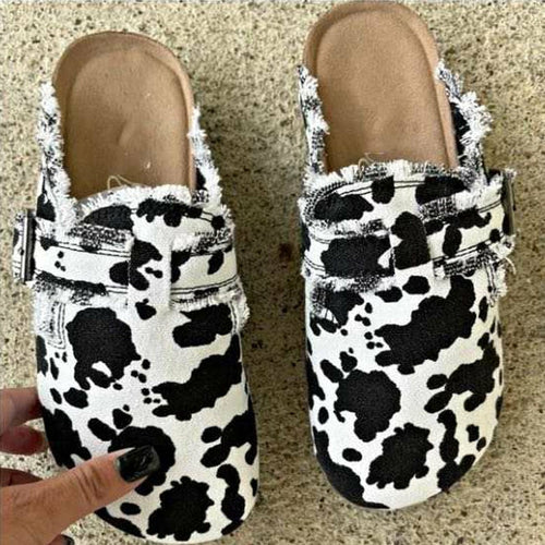 Load image into Gallery viewer, Flat Heel Round Toe Canvas Loafer Women&#39;s Vintage Clogs
