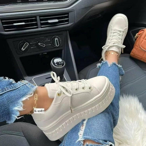 Load image into Gallery viewer, Flat Womens Sneakers Casual Platform Women's Shoes
