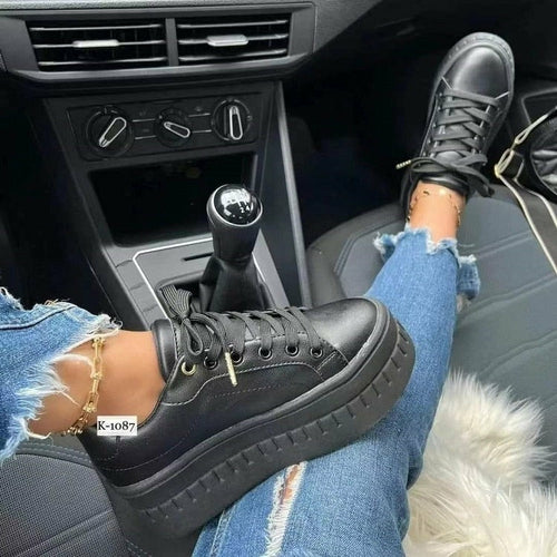 Load image into Gallery viewer, Flat Womens Sneakers Casual Platform Women's Shoes
