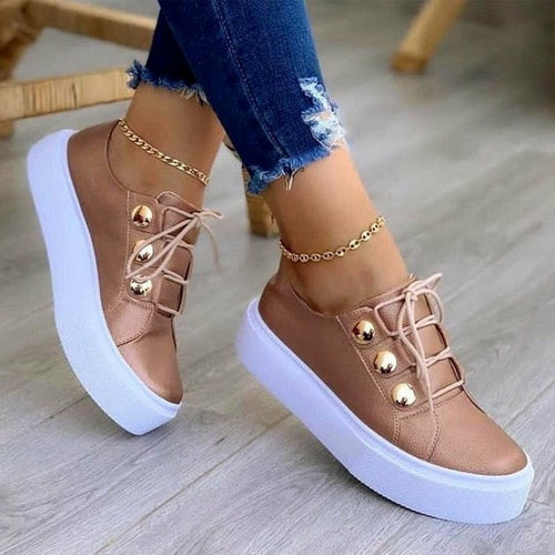 Load image into Gallery viewer, Light Breathable Casual Female Flat Shoes Rose Gold /White/Gold/Black
