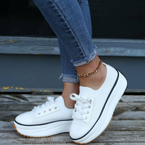 Load image into Gallery viewer, Summer Woman Vulcanize Shoes Knitted Breathable Sneakers

