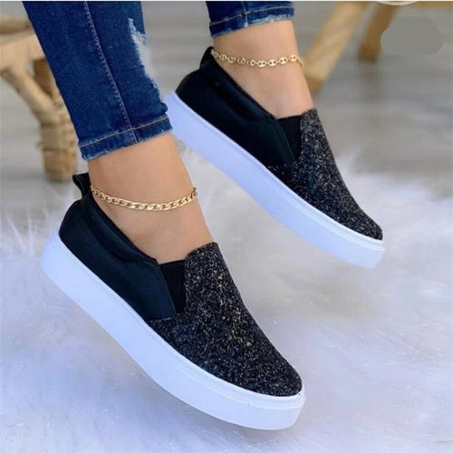 Load image into Gallery viewer, Moccasins Crystal Flat Female Loafers Shoes Gold/Black/Rose Gold
