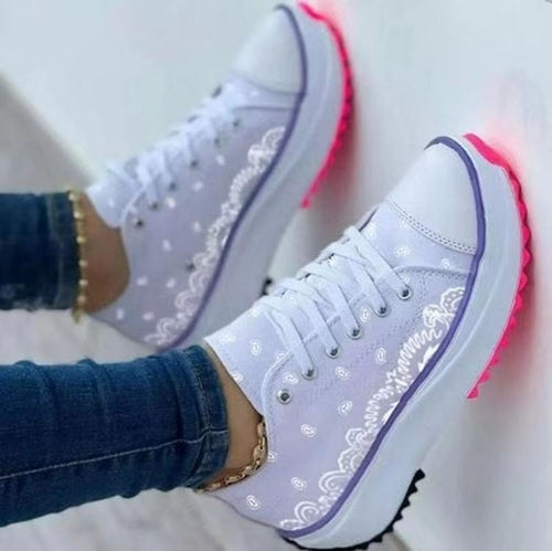 Load image into Gallery viewer, Fashion  Casual Sport Shoes Pattern Canvas Women Sneakers

