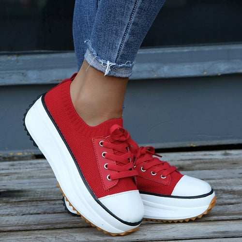 Load image into Gallery viewer, Summer Woman Vulcanize Shoes Knitted Breathable Sneakers
