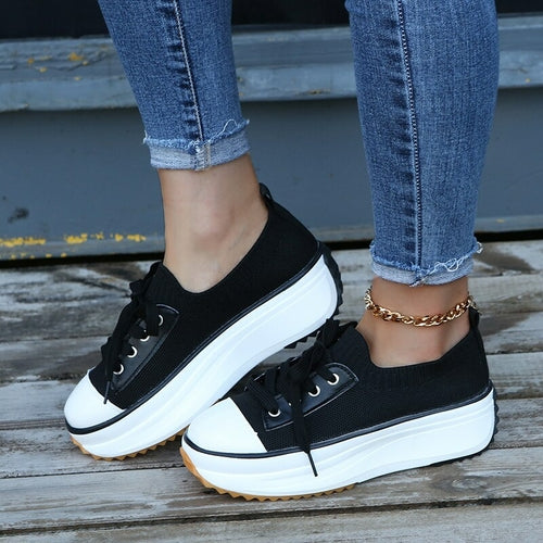 Load image into Gallery viewer, Summer Woman Vulcanize Shoes Knitted Breathable Sneakers
