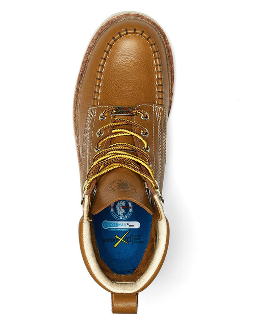 Load image into Gallery viewer, ROCKROOSTER Norwood Men&#39;s 6 inch Brown soft toe wedge work boots with
